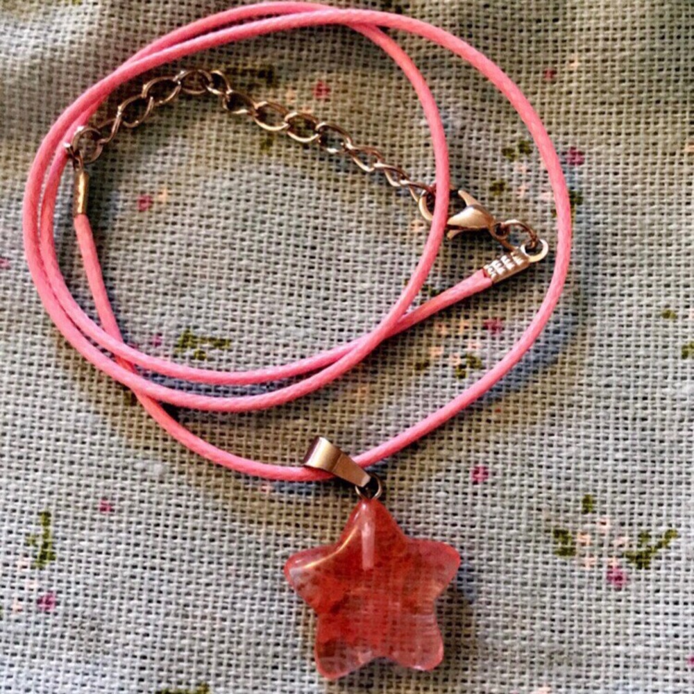 Rose quartz star pendant